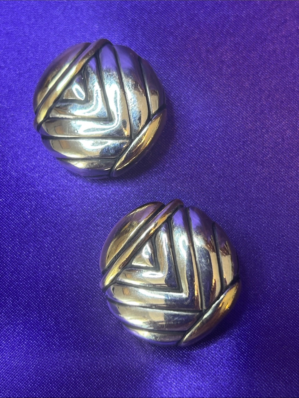 Two toned Gold and Silver Clip Earrings